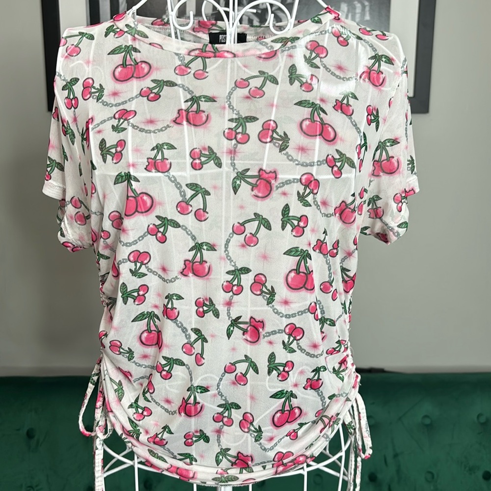 Dolls Kill Poster Girl Mesh Cherry Top Sold Out Style